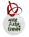 One Lucky Grandpa Shamrock Circular Metal Ornament-Ornament-TooLoud-Davson Sales