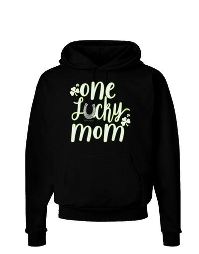 One Lucky Mom Shamrock Dark Dark Hoodie Sweatshirt Black 3XL Tooloud