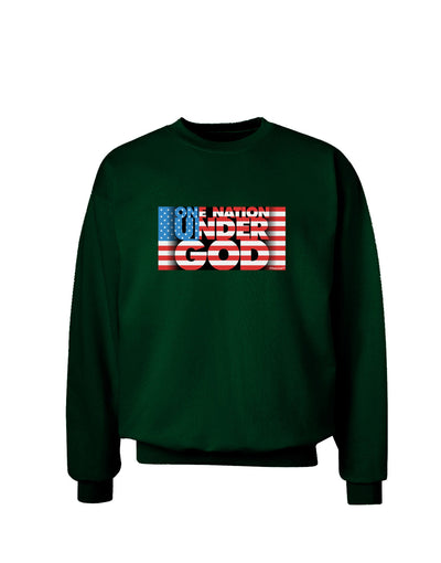 One Nation Under God Adult Dark Sweatshirt-Sweatshirt-TooLoud-Deep-Forest-Green-Small-Davson Sales