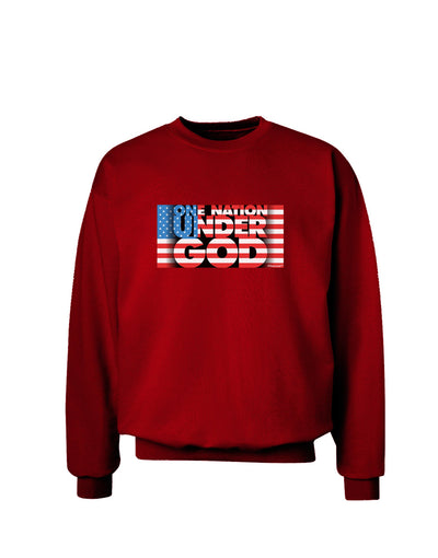 One Nation Under God Adult Dark Sweatshirt-Sweatshirt-TooLoud-Deep-Red-Small-Davson Sales