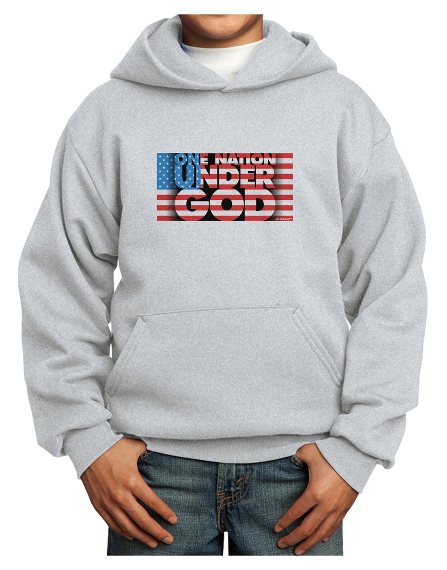 One Nation Under God Youth Hoodie Pullover Sweatshirt-Youth Hoodie-TooLoud-White-XS-Davson Sales