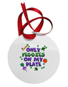 Only Veggies On My Plate Circular Metal Ornament-Ornament-TooLoud-White-Davson Sales