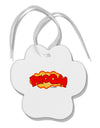 Onomatopoeia PHOOM Paw Print Shaped Ornament-Ornament-TooLoud-White-Davson Sales