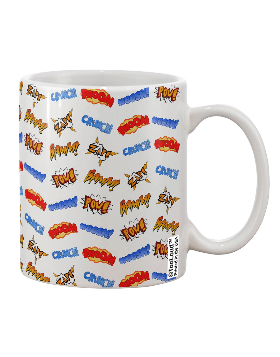 Onomatopoeia Themed 11 oz Coffee Mug - Expertly Crafted Drinkware-11 OZ Coffee Mug-TooLoud-White-Davson Sales