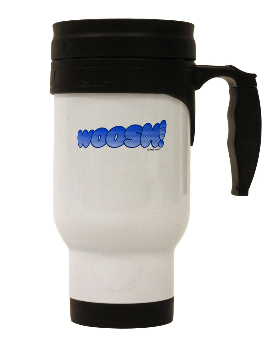 Onomatopoeia WOOSH Stainless Steel 14oz Travel Mug-Travel Mugs-TooLoud-White-Davson Sales