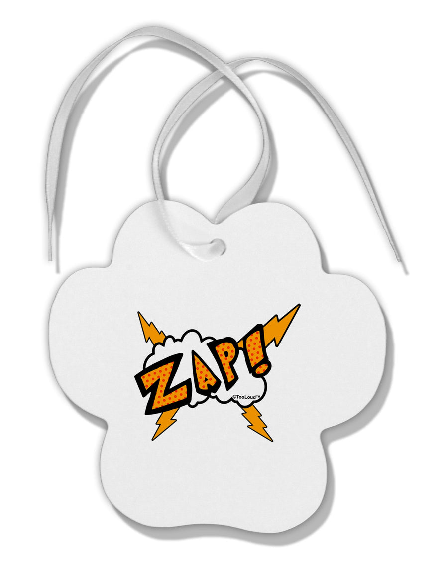 Onomatopoeia ZAP Paw Print Shaped Ornament-Ornament-TooLoud-White-Davson Sales