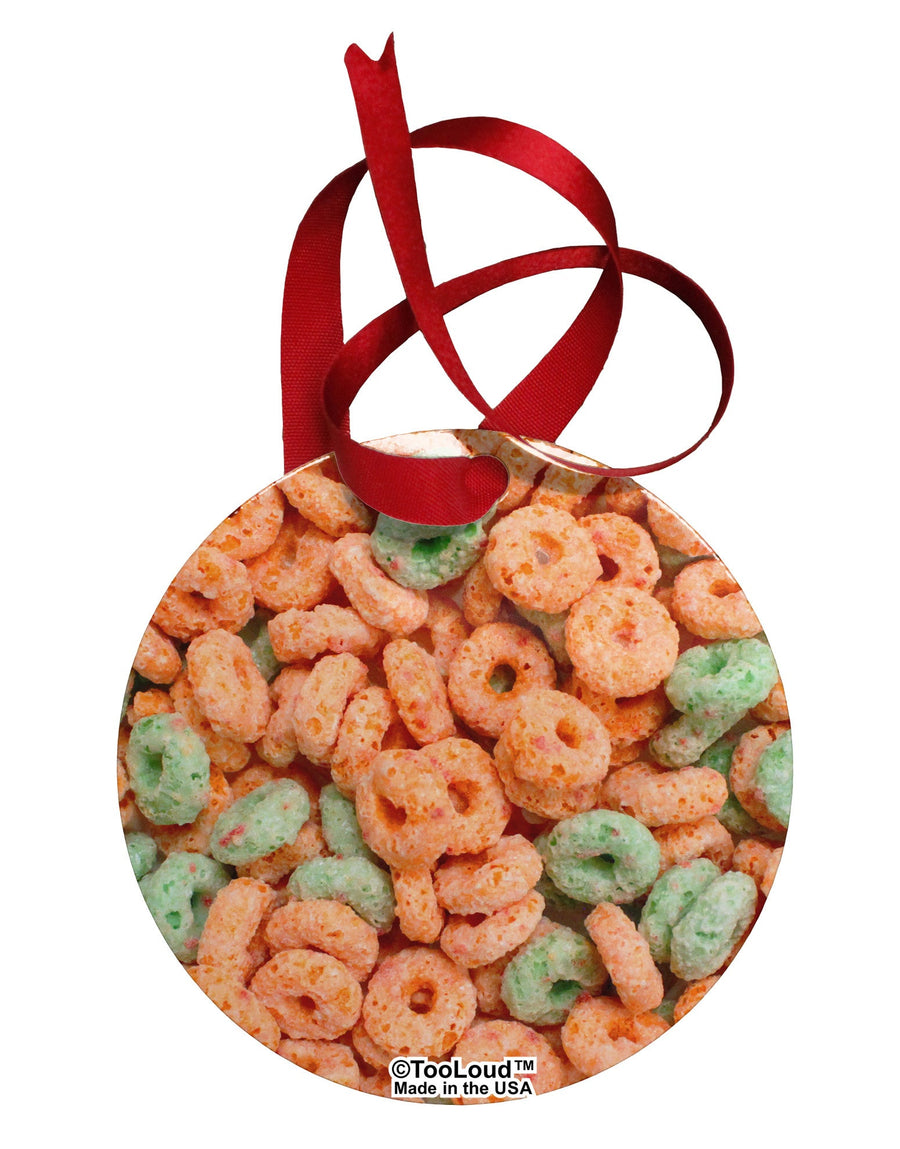 Orange and Green Cereal All Over Circular Metal Ornament All Over Print-Ornament-TooLoud-White-Davson Sales