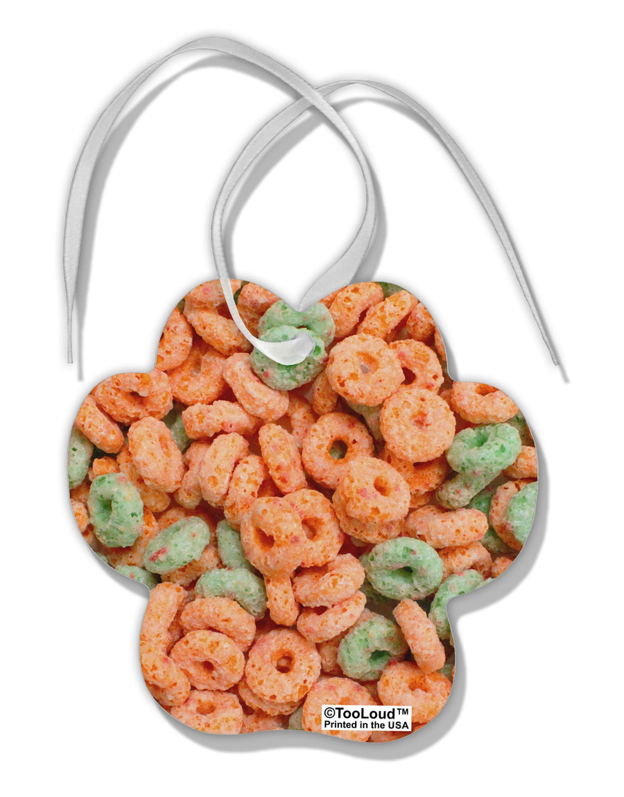 Orange and Green Cereal All Over Paw Print Shaped Ornament All Over Print-Ornament-TooLoud-White-Davson Sales