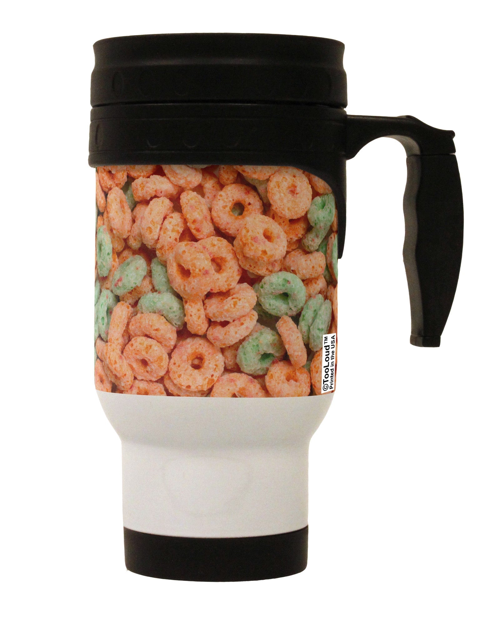 Orange and Green Cereal All Over Stainless Steel 14oz Travel Mug All Over Print-Travel Mugs-TooLoud-White-Davson Sales