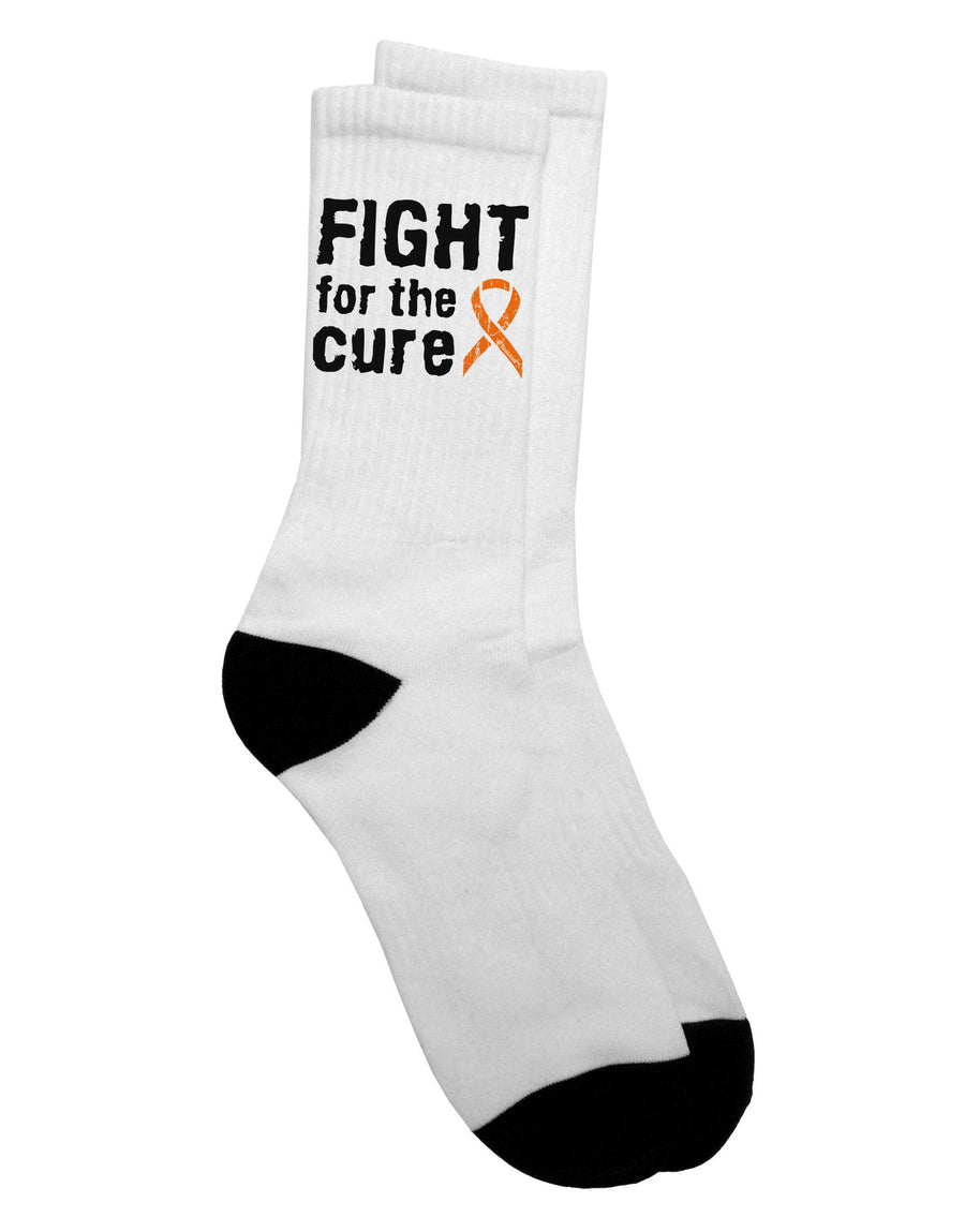 Orange Ribbon Leukemia Adult Crew Socks - Empowering the Fight for the Cure - TooLoud-Socks-TooLoud-White-Ladies-4-6-Davson Sales