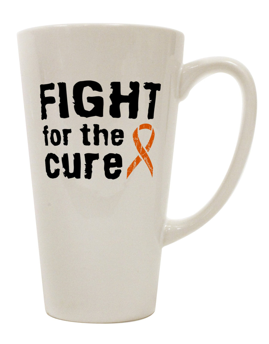 Orange Ribbon Leukemia Awareness Conical Latte Coffee Mug - Crafted for the Cause-Conical Latte Mug-TooLoud-White-Davson Sales
