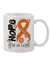 Orange Ribbon Leukemia Awareness - Floral Print 11 oz Coffee Mug - Expertly Crafted Drinkware TooLoud-11 OZ Coffee Mug-TooLoud-White-Davson Sales