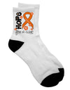Orange Ribbon Leukemia Awareness Flowers Adult Short Socks - Empowering Hope for a Cure - TooLoud-Socks-TooLoud-White-Ladies-4-6-Davson Sales