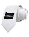 Oregon - United States Shape Printed White Necktie by TooLoud