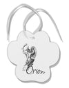 Orion Illustration Paw Print Shaped Ornament-Ornament-TooLoud-White-Davson Sales