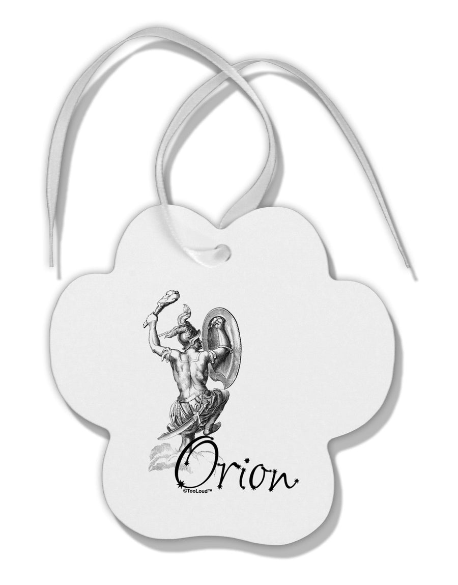 Orion Illustration Paw Print Shaped Ornament-Ornament-TooLoud-White-Davson Sales