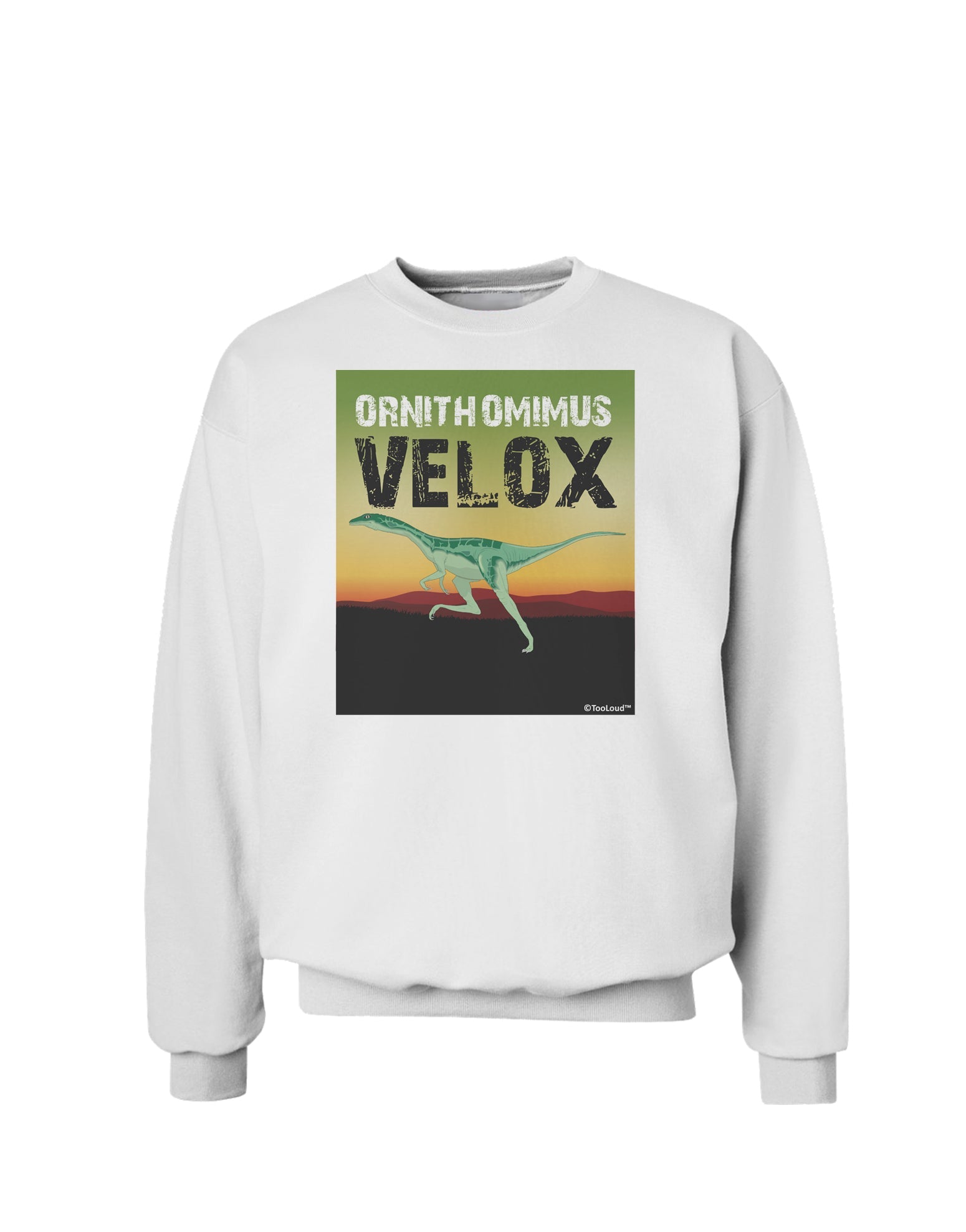 Ornithomimus Velox - With Name Sweatshirt by TooLoud-Sweatshirts-TooLoud-White-Small-Davson Sales