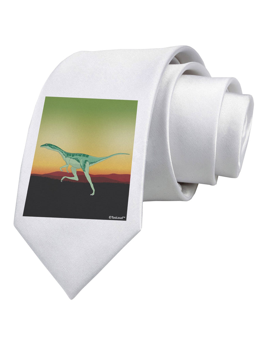 Ornithomimus Velox - Without Name Printed White Necktie by TooLoud