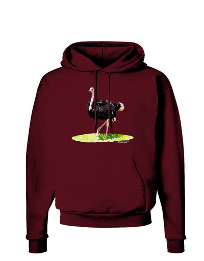 Ostrich Watercolor Dark Hoodie Sweatshirt-Hoodie-TooLoud-Maroon-Small-Davson Sales