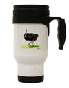 Ostrich Watercolor Stainless Steel 14oz Travel Mug-Travel Mugs-TooLoud-White-Davson Sales