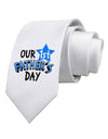 Our 1st Father's Day Printed White Necktie