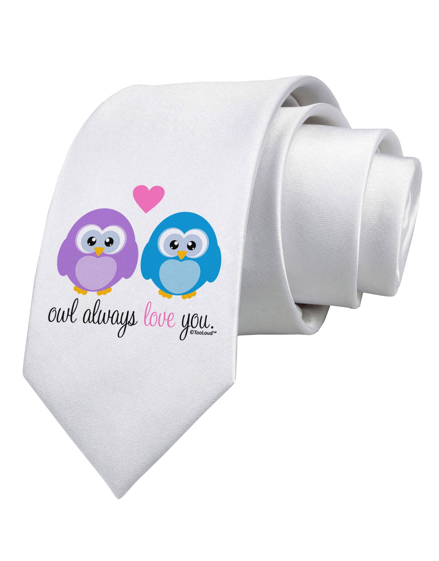 Owl Always Love You Printed White Necktie by TooLoud