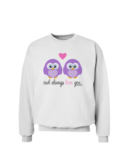 Owl Always Love You - Purple Owls Sweatshirt by TooLoud-Sweatshirts-TooLoud-White-Small-Davson Sales