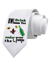 Owl Drink You Under the Table Printed White Necktie