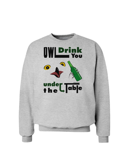 Owl Drink You Under the Table Sweatshirt-Sweatshirts-TooLoud-AshGray-Small-Davson Sales