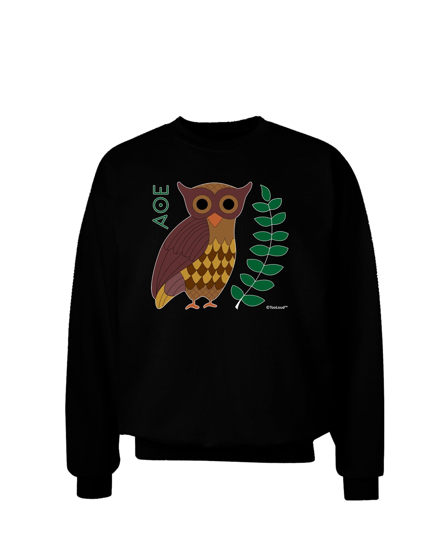 Owl of Athena Adult Dark Sweatshirt by TooLoud-Sweatshirts-TooLoud-Black-Small-Davson Sales