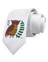 Owl of Athena Printed White Necktie by TooLoud