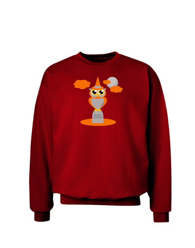 Owl Orange Adult Dark Sweatshirt-Sweatshirts-TooLoud-Deep-Red-Small-Davson Sales