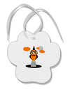 Owl Orange Paw Print Shaped Ornament-Ornament-TooLoud-White-Davson Sales