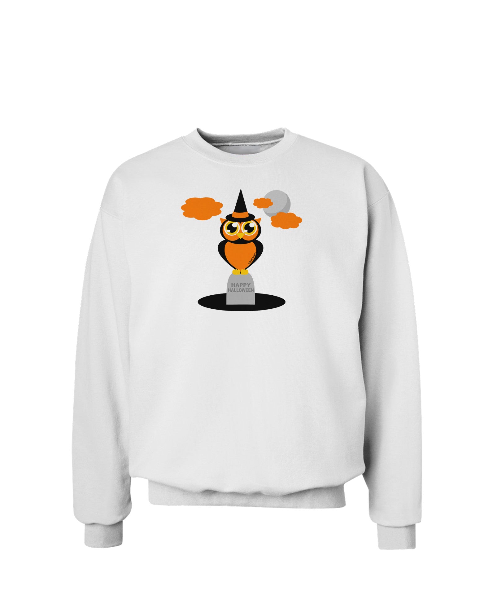Owl Orange Sweatshirt-Sweatshirts-TooLoud-White-Small-Davson Sales