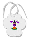 Owl Purple Paw Print Shaped Ornament-Ornament-TooLoud-White-Davson Sales