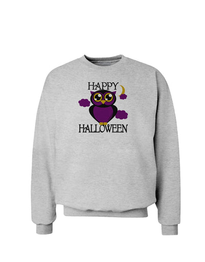 Owl Purple Text Sweatshirt-Sweatshirts-TooLoud-AshGray-Small-Davson Sales