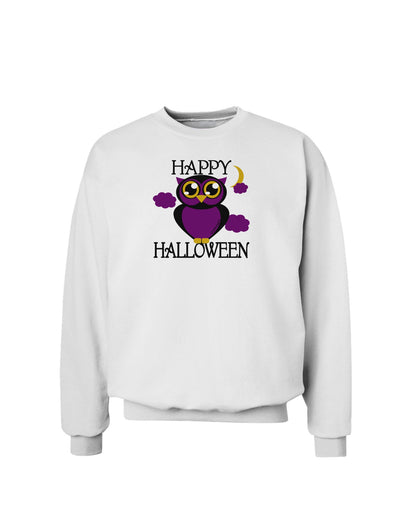 Owl Purple Text Sweatshirt-Sweatshirts-TooLoud-White-Small-Davson Sales