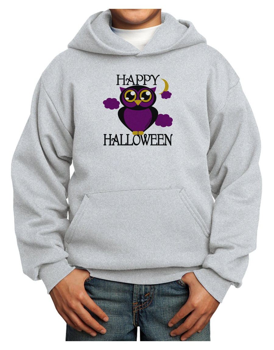 Owl Purple Text Youth Hoodie Pullover Sweatshirt-Youth Hoodie-TooLoud-White-XS-Davson Sales