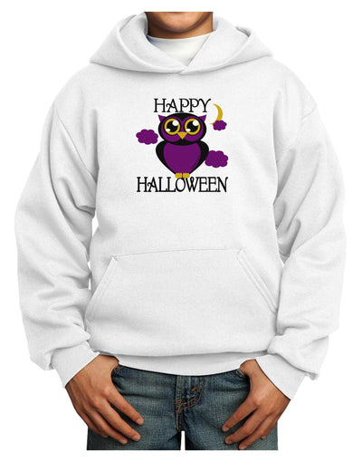 Owl Purple Text Youth Hoodie Pullover Sweatshirt-Youth Hoodie-TooLoud-White-XS-Davson Sales