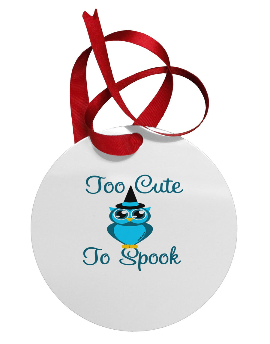 Owl Too Cute Blue Circular Metal Ornament-Ornament-TooLoud-White-Davson Sales