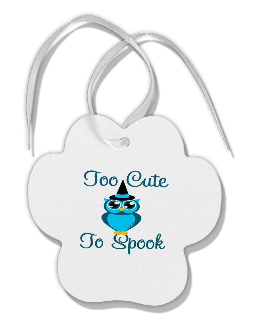 Owl Too Cute Blue Paw Print Shaped Ornament-Ornament-TooLoud-White-Davson Sales