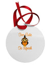 Owl Too Cute Orange Circular Metal Ornament-Ornament-TooLoud-White-Davson Sales