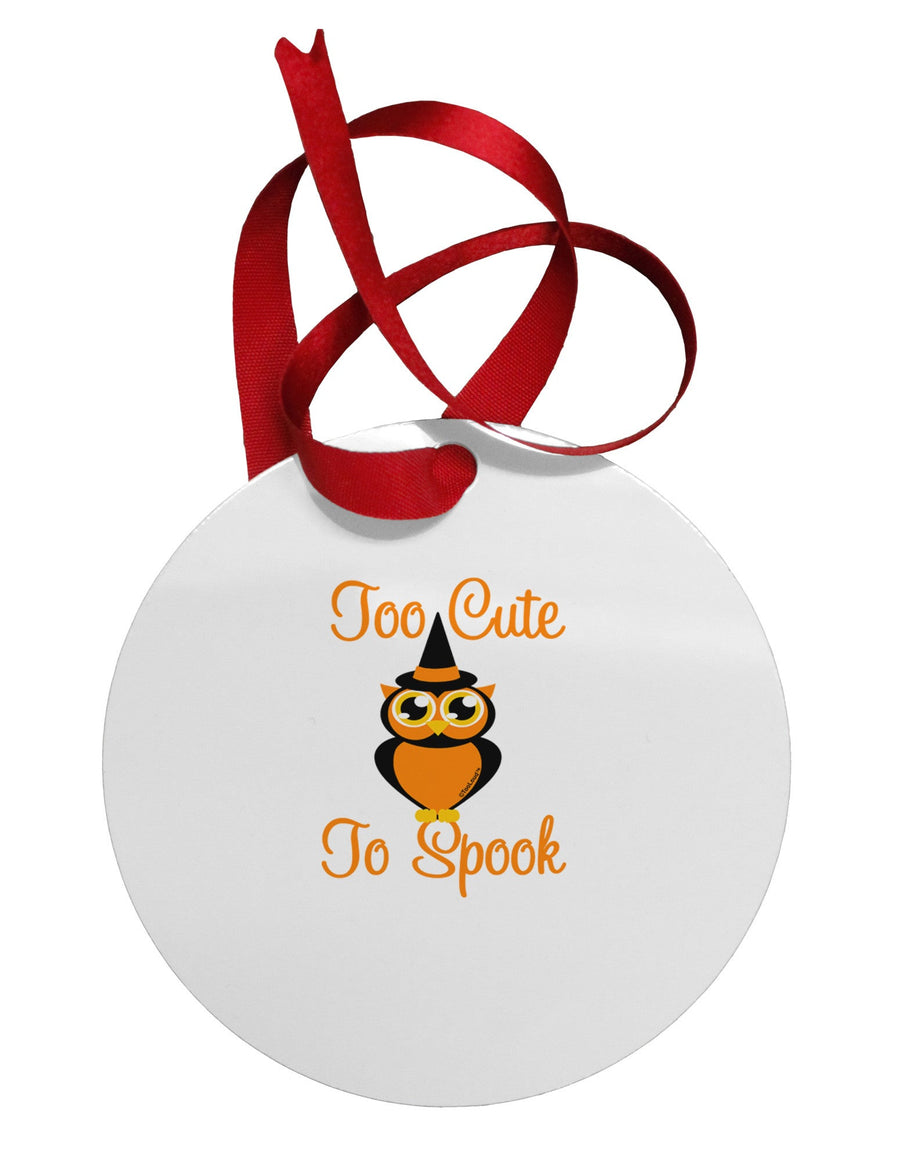 Owl Too Cute Orange Circular Metal Ornament-Ornament-TooLoud-White-Davson Sales