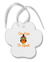 Owl Too Cute Orange Paw Print Shaped Ornament-Ornament-TooLoud-White-Davson Sales