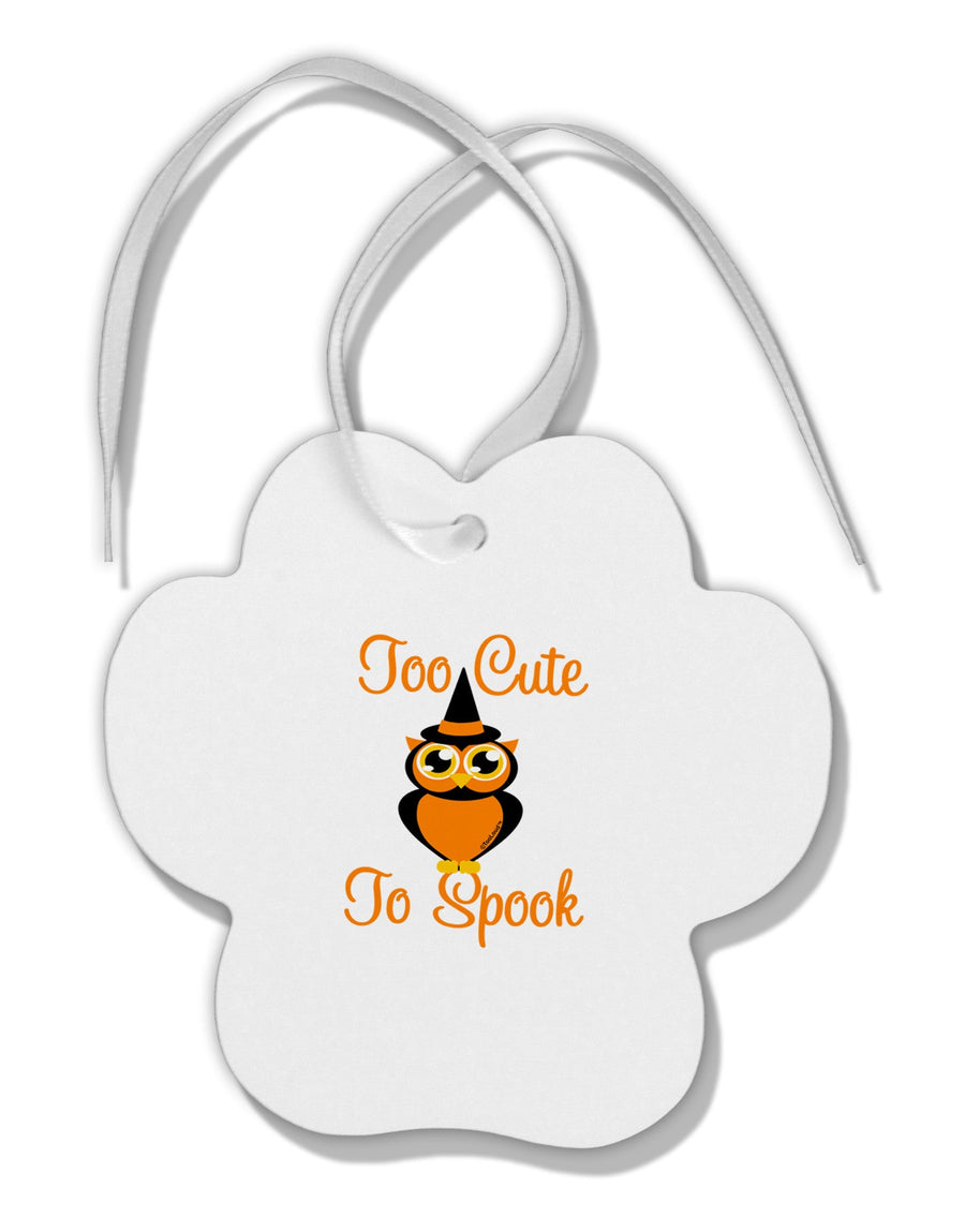 Owl Too Cute Orange Paw Print Shaped Ornament-Ornament-TooLoud-White-Davson Sales