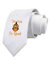 Owl Too Cute Orange Printed White Necktie