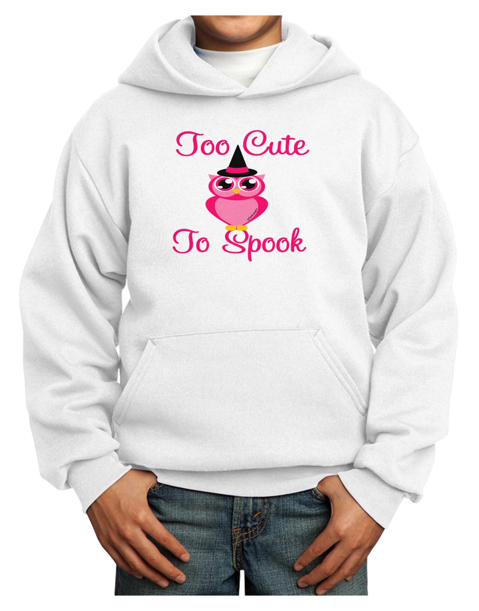 Owl Too Cute Pink Youth Hoodie Pullover Sweatshirt-Youth Hoodie-TooLoud-White-XS-Davson Sales