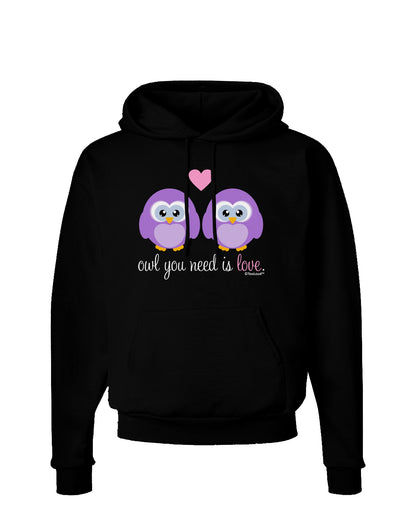 Owl You Need Is Love - Purple Owls Dark Hoodie Sweatshirt by TooLoud-Hoodie-TooLoud-Black-Small-Davson Sales