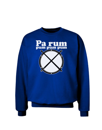 Pa Rum Pum Pum Pum BnW Adult Dark Sweatshirt-Sweatshirts-TooLoud-Deep-Royal-Blue-Small-Davson Sales