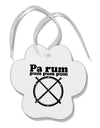 Pa Rum Pum Pum Pum BnW Paw Print Shaped Ornament-Ornament-TooLoud-White-Davson Sales